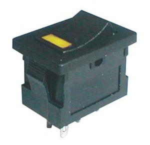 Prepínač kolískový     2pol./4pin  ON-OFF 250V/3A LED žltý
