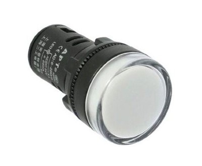 Kontrolka guľatá 230V LED biela 29mm HADEX