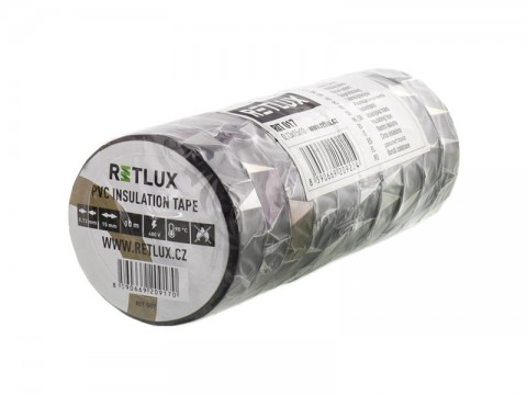 Páska izolačná PVC 15/10m čierná RETLUX RIT 017 10ks