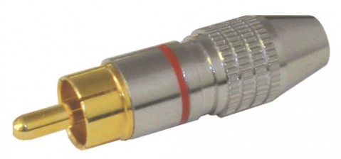 Konektor CINCH kabel kov nikel pr.5mm červený