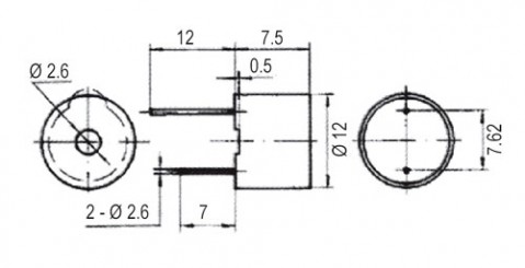 Piezo element/Transducer KPX1212B + gen.  12V