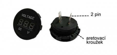 Panelové meradlo DV34530 voltmeter 6-30V červený