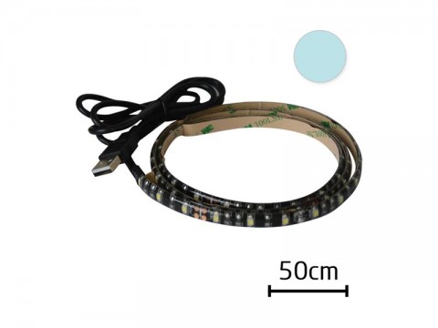 LED pásik s USB GETI GLS31C, 50 cm, studená biela