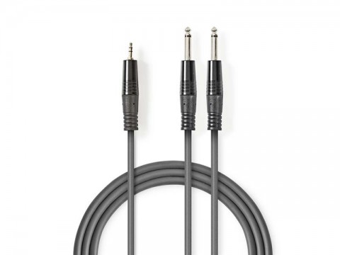 Kábel Jack 3,5mm konektor/2x Jack 6,35mm konektor 3m NEDIS COTH23200GY30