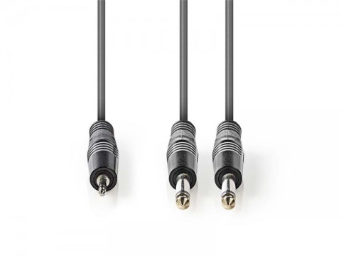 Kábel Jack 3,5mm konektor/2x Jack 6,35mm konektor 1,5m NEDIS COTH23200GY15