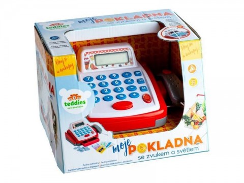 Detská pokladňa TEDDIES so zvukom a svetlom 18cm
