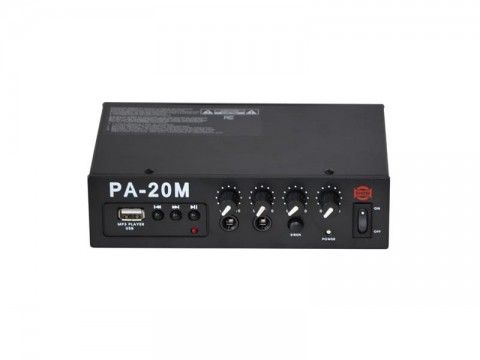 Zesilovač SHOW PA-20M, 20W/4Ω, prehrávač MP3