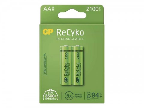 Batérie AA (R6) nabíjacie 1,2V/2100mAh GP Recyko  2ks