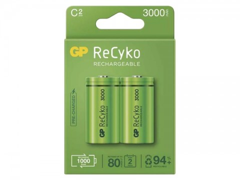 Batérie C (R14) nabíjacie 1,2V/3000mAh GP Recyko  2ks