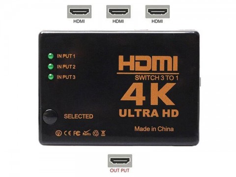 Prepínač 3x HDMI - 1x HDMI HADEX UH-301