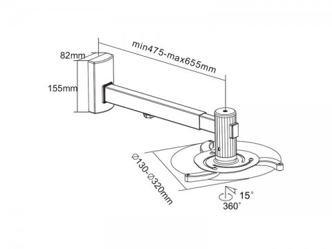 Držiak projektora CABLETECH UCH0101