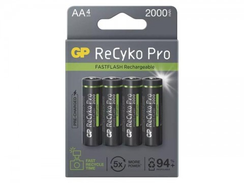 Batérie AA (R6) nabíjacie 1,2V/2000mAh GP ReCyko Poe Photo Flase 4ks
