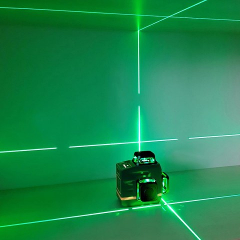 Solight laserová vodováha 12 línií, 360 °, zelený laser 