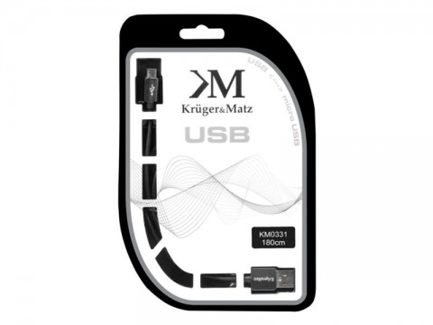 Kábel KRUGER & MATZ KM0331 USB/micro USB 1,8m Black