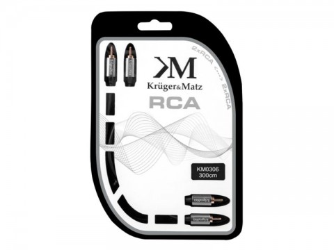 Kábel KRUGER & MATZ 2xCINCH konektor/2xCINCH konektor 3m KM0306