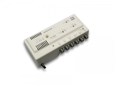 Anténny zosilňovač ALCAD CA-360, 1x FM/VHF, 2x UHF, 42 dB, 2 výstupy