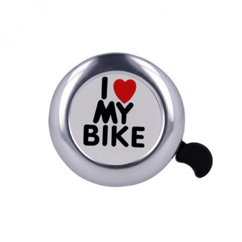 Zvonček na bicykel FOREVER Silver I love my bike