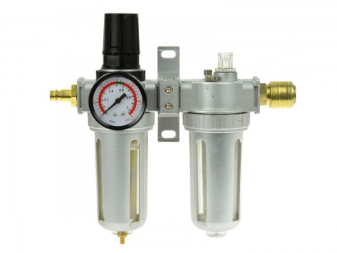 Regulátor tlaku s filtrem a manometrem a přim. oleje, max. prac. tlak 1,0MPa / GEKO