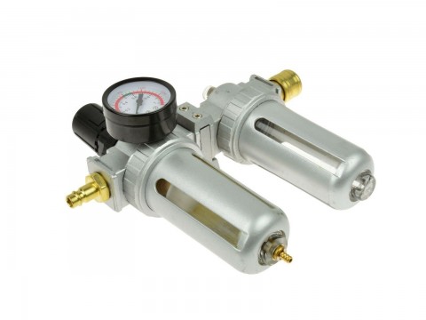 Regulátor tlaku s filtrem a manometrem a přim. oleje, max. prac. tlak 1,0MPa / GEKO