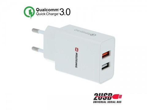 Adaptér USB SWISSTEN 2x USB QC 3.0, 23W 22060100ECO