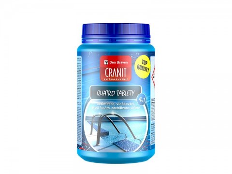 Multifunkčné tablety na chlórovú dezinfekciu bazénovej vody CRANIT Quatro 4v1 1kg