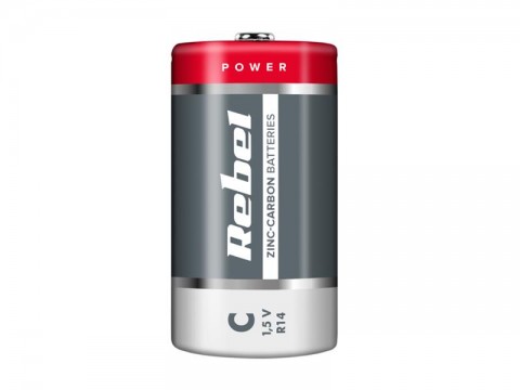 Batéria C (R14) Zn-Cl REBEL 2ks / shrink BAT0083