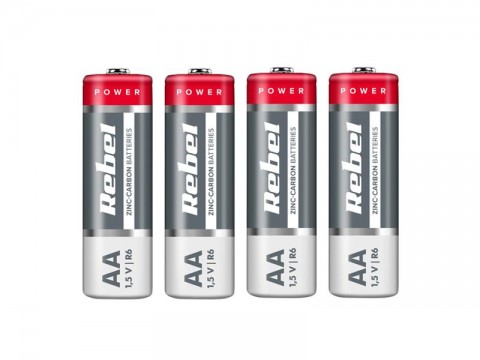 Batéria AA (R6) Zn-Cl REBEL 4ks / shrink BAT0081