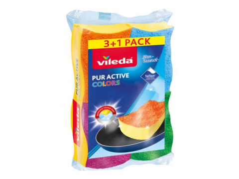 Hubka VILEDA Pur Active Colors 3+1ks 169492