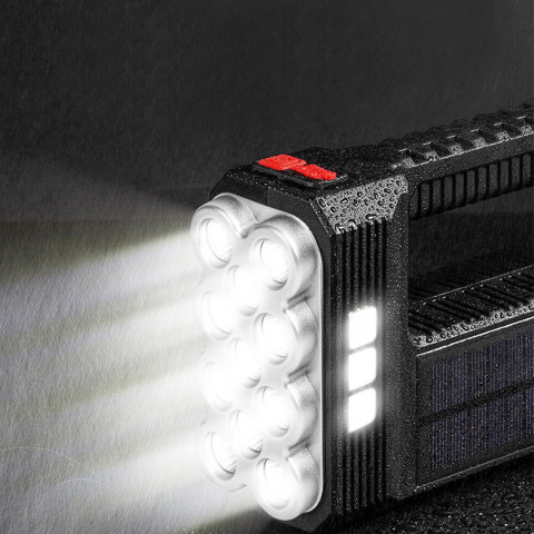Solárna COB LED baterka - funkcia pracovnej lampy - 1200 mAh - MicroUSB - 1000 lumen - IP55