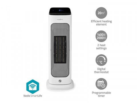 Smart teplovzdušný ventilátor NEDIS HTFA20WTW keramický WiFi Tuya
