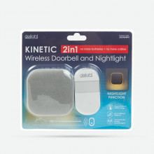 2  v 1 bezdrôtový zvonček a nočné svetlo - Kinetic - biely