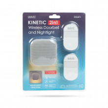 2  v 1 bezdrôtový zvonček a nočné svetlo - Kinetic - 2 externé jednotky - biely